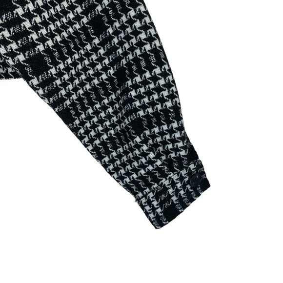Crop short jacket coat bouclé Puff Sleeve black & white SZ small DYNAMITE - Picture 7 of 13